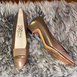 Salvatore Ferragamo Brown Shoes size 7 NARROW